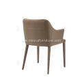 Dark khaki faux leather cotton linen chairs